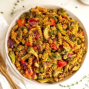 roasted vegetable pasta salad social finishing touch